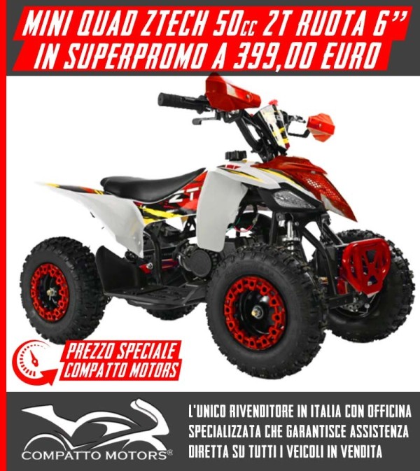 Nuovo Mini Quad Ztech Storm 50cc Ruota 6"